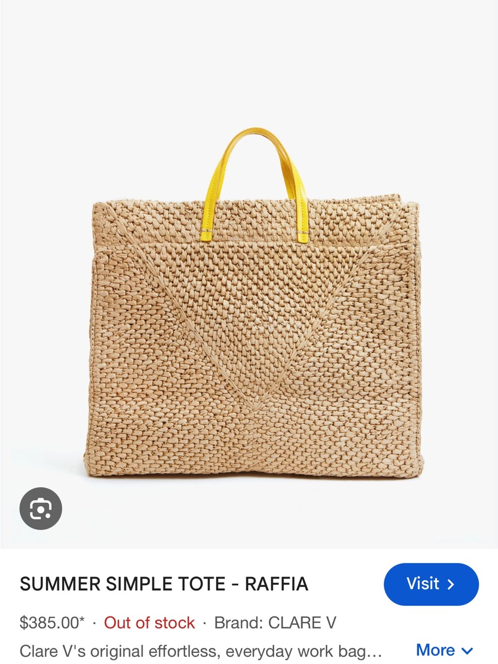 Clare V. Summer Simple Tote in raffia